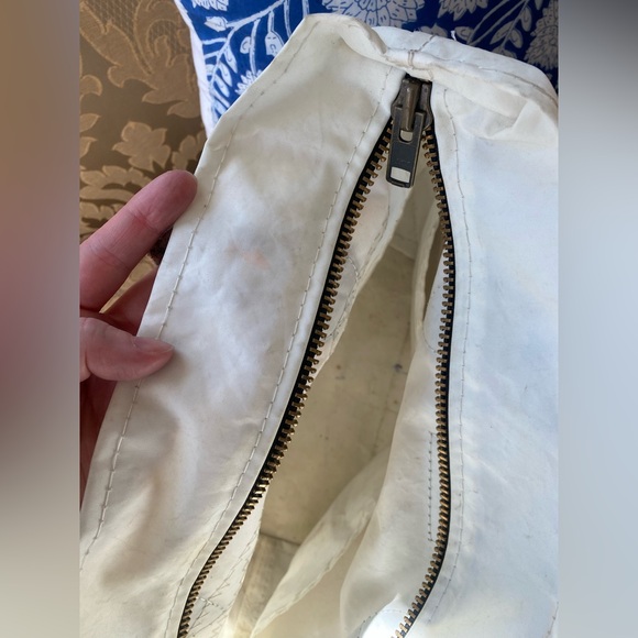 Sea Bags Chebeague Tote Recycled Sailcloth Leather Tan Waxed Canvas Made in USA - Picture 9 of 11